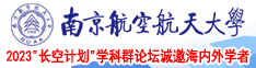 黄色肏逼看南京航空航天大学2023“长空计划”学科群论坛诚邀海内外学者